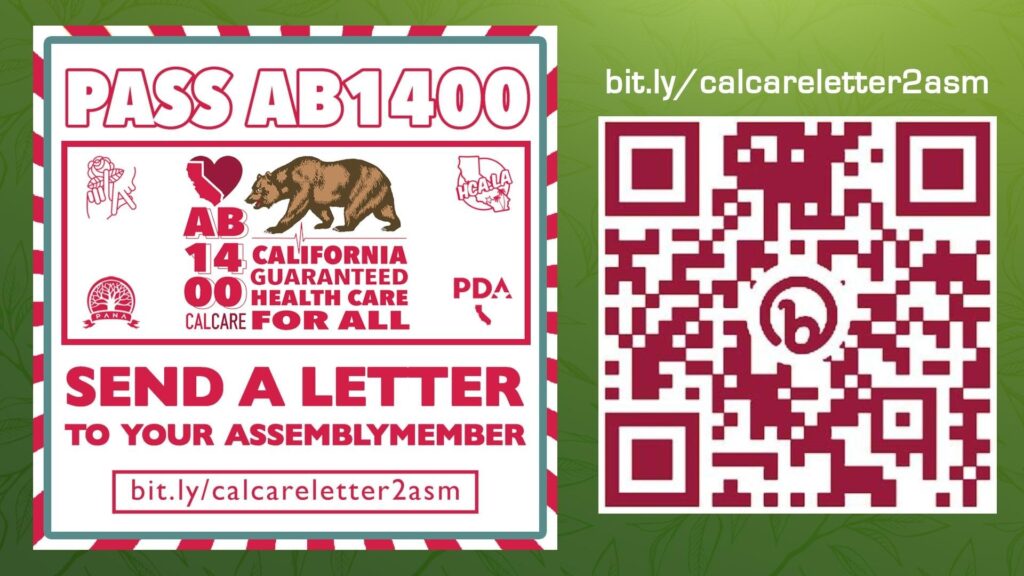 AB 1400 CalCare Send Letter to your Assemblymember