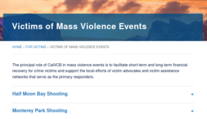 CA Victims of Mass Violence Events