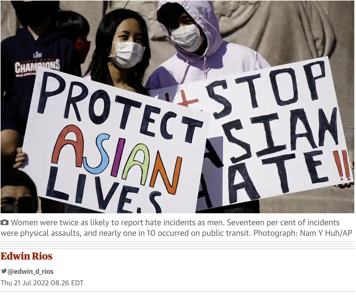 July 2022: Hate Crimes Against Asian Americans Continues to Surge